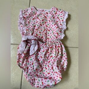 Edgehill Girl’s 24M Pink Cherry Print Ruffled Romper